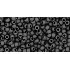 TOHO Round Beads 11/0 Opaque-Frosted Jet - 10g