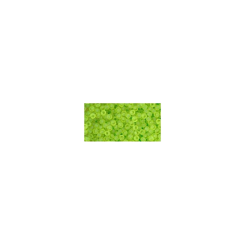 TOHO Round Beads 11/0 Transparent-Frosted Lime Green - 10g