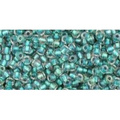 TOHO Round Beads 11/0 Inside-Color Rainbow Crystal/Teal Lined - 10g