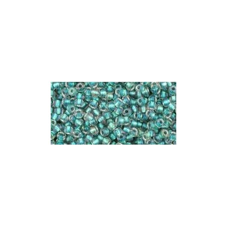 TOHO Round Beads 11/0 Inside-Color Rainbow Crystal/Teal Lined - 10g