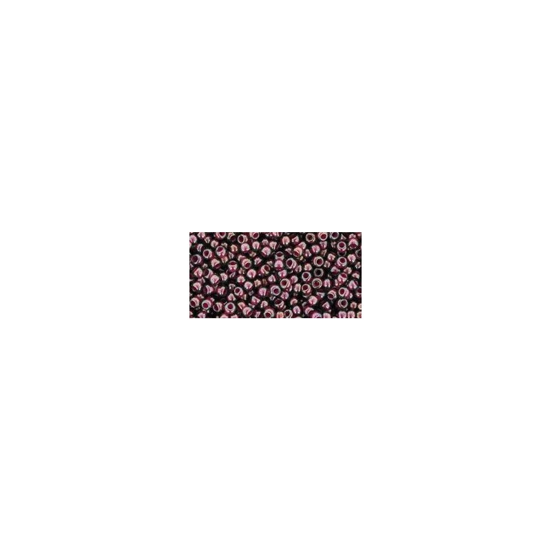 TOHO Round Beads 11/0 Inside Color Grey/Magenta Lined - 10g TOHO Round Beads 11/0 Inside Color Grey/Magenta Lined - 10g
