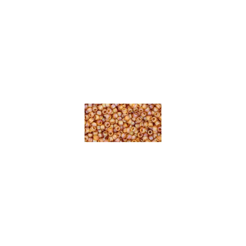 TOHO Round Beads 11/0 Trans-Rainbow-Frosted Dark Topaz - 10g