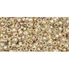 TOHO Round Beads 11/0 Gold-Lined Rainbow Crystal - 10g