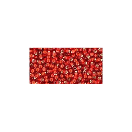 TOHO Round Beads 11/0 Silver-Lined Frosted Ruby - 10g