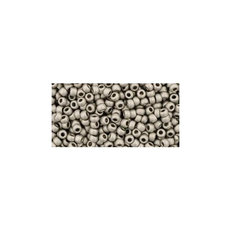 TOHO Round Beads 11/0 Metallic-Silver-Frosted Antique Silver - 10g