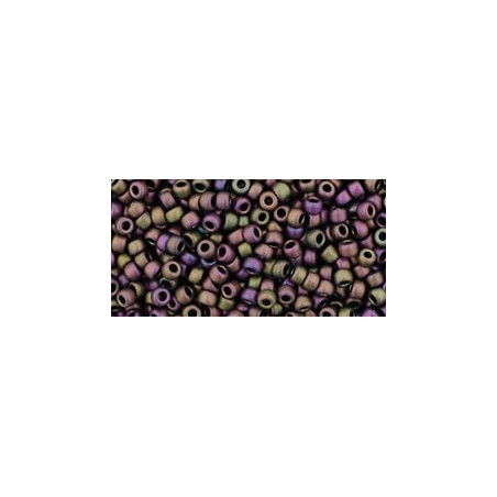 TOHO Round Beads 11/0 Frosted Metallic Iris Purple - 10g