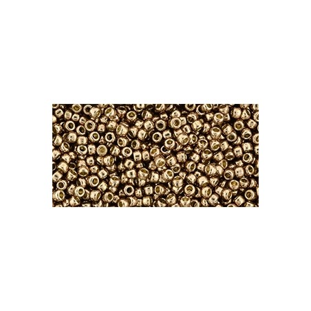 TOHO Round Beads 11/0 Permanent Finish Galvanized Almond - 10g