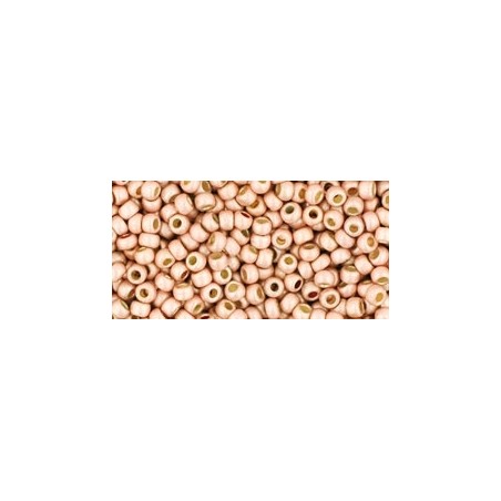 TOHO Round Beads 11/0 Permanent Finish Matte Galvanized Peach Coral - 10g
