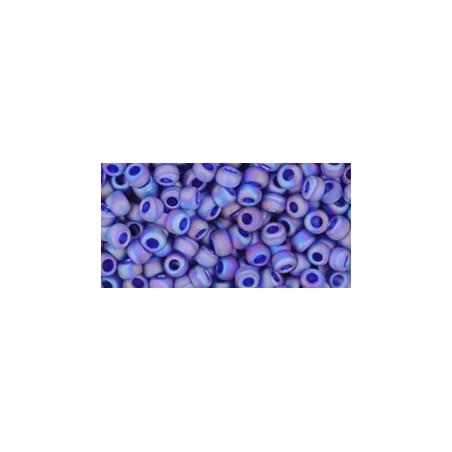TOHO Round Beads 11/0 Transparent-Rainbow-Frosted Dark Sapphire  - 10g