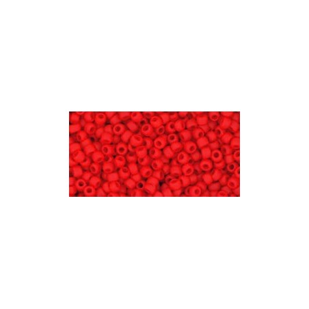 TOHO Round Beads 11/0 Opaque-Frosted Cherry - 10g