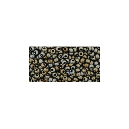 TOHO Round Beads 11/0 Frosted Metallic Iris - Brown - 10g