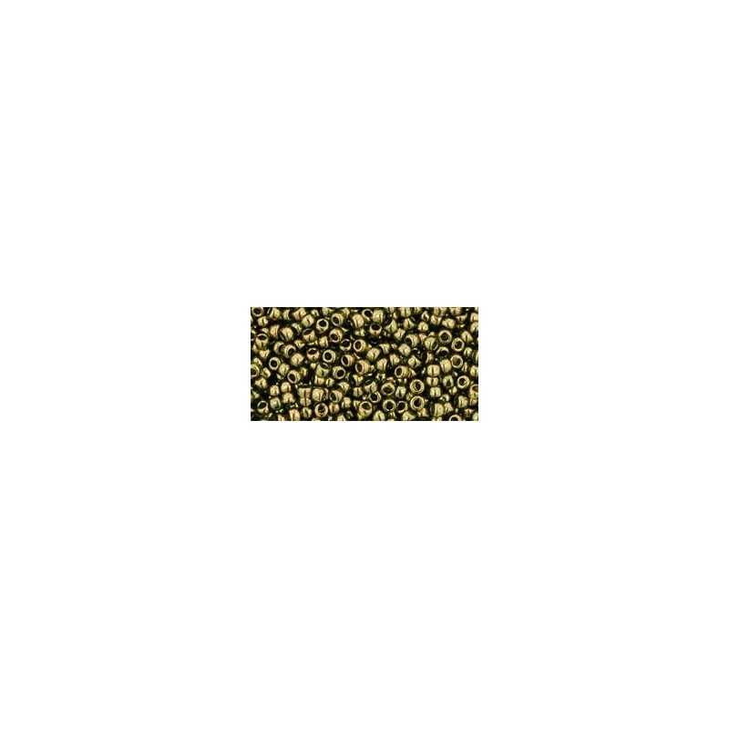 TOHO Round Beads 11/0 Gold-Lustered Prairie Green - 10g TOHO Round Beads 11/0 Gold-Lustered Prairie Green - 10g