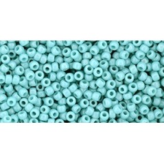 TOHO Round Beads 11/0 Hybrid Sueded Gold Opaque Turquoise - 10g