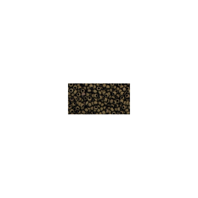 TOHO Round Beads 11/0 Frosted Antique Bronze - 10g