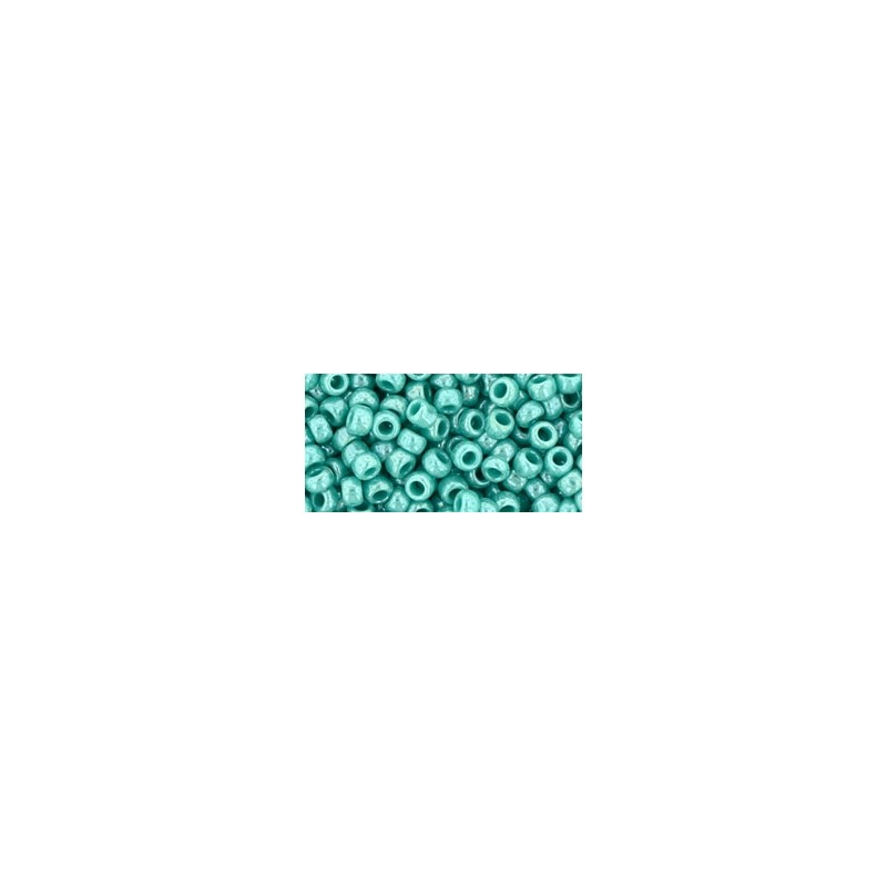TOHO Round Beads 8/0 Opaque Lustered Turquoise - 10g TOHO Round Beads 8/0 Opaque Lustered Turquoise - 10g