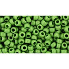 TOHO Round Beads 8/0 Hybrid Sueded Gold Opaque Mint Green  - 10g