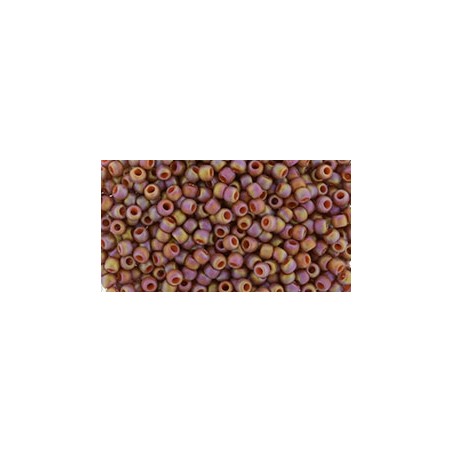 TOHO Round Beads 11/0 Semi Glazed Rainbow Burnt Orange - 10g