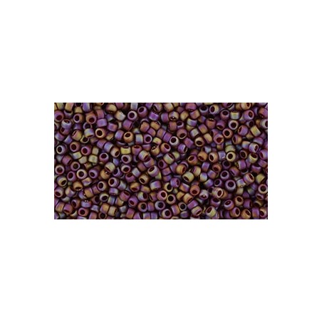 TOHO Round Beads 15/0 Semi Glazed Rainbow - Dark Red - 10g