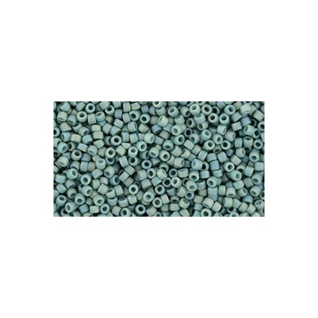 TOHO Round Beads 15/0 Semi Glazed Rainbow - Turquoise - 10g