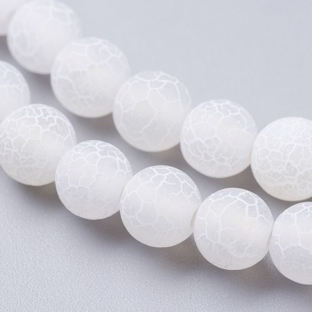 Achát prírodný praskaný biely korálky 10mm x 1ks