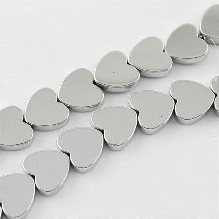Hematit nemagnetický "Silver" srdce 8mm x 1ks
