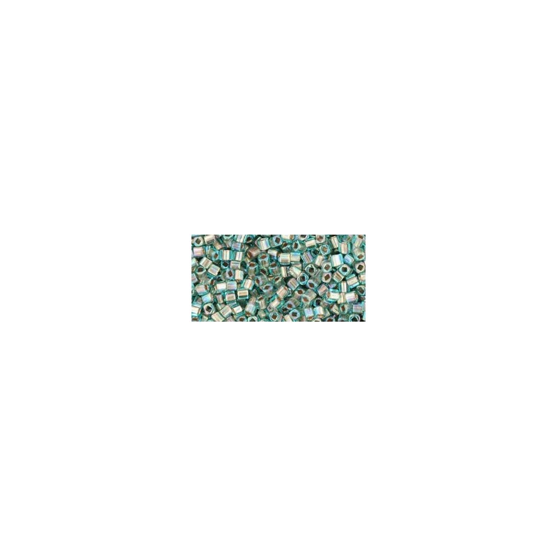TOHO Cube 1.5mm Gold-Lined Rainbow Aqua - 5g