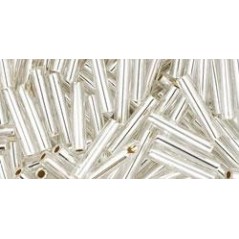 Toho Bugle 9mm Silver Lined Crystal - 10g