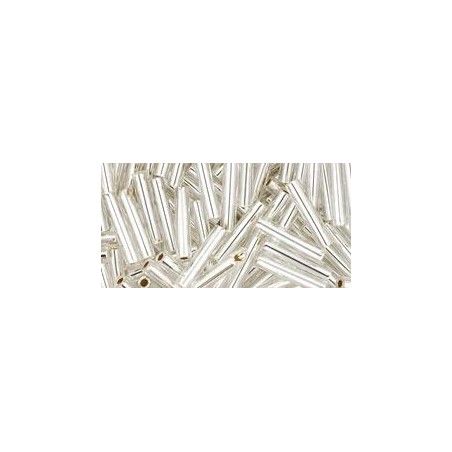 Toho Bugle 9mm Silver Lined Crystal - 10g