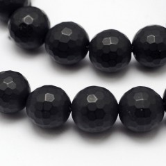 Achát prírodný čierny fazetovaný 8mm x 1ks