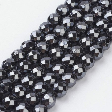 Hematit nemagnetický fazetovaný "Black" korálky 10mm x 1ks
