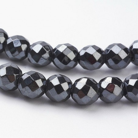Hematit nemagnetický fazetovaný "Black" korálky 10mm x 1ks