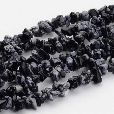 Obsidián vločkový prírodný zlomky 5-8mm x 90cm