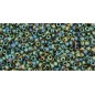 TOHO Round Beads 15/0Inside-Color Topaz/Opaque Emerald Lined - 5g