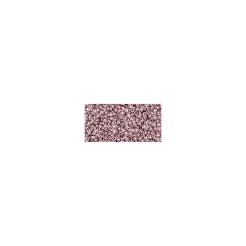 TOHO Round Beads 15/ Inside Color Crystal/Lavender Lined - 5g TOHO Round Beads 15/ Inside Color Crystal/Lavender Lined - 5g