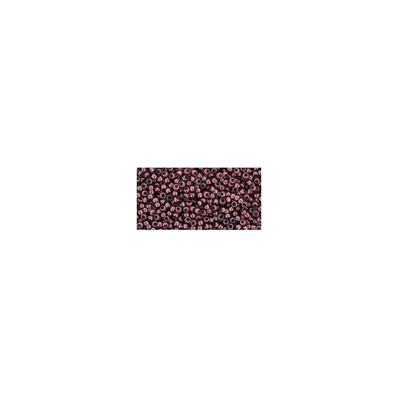TOHO Round Beads 15/ Inside Color Grey/Magenta Lined - 5g