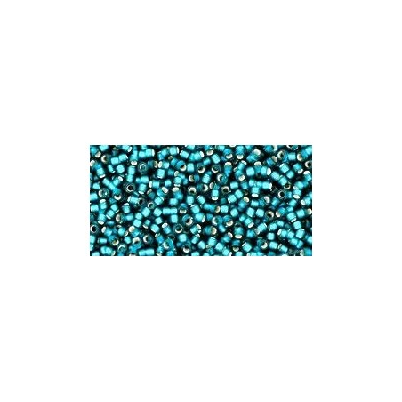 TOHO Round Beads 15/ Silver-Lined Frosted Teal - 5g