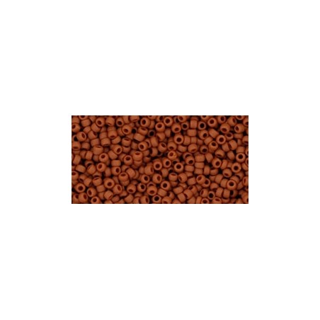 TOHO Round Beads 15/ Opaque-Frosted Terra Cotta - 5g