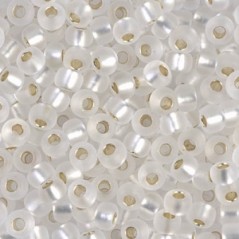 Miyuki Round Beads 8/0 Crystal Silver Lined Mat - 8g