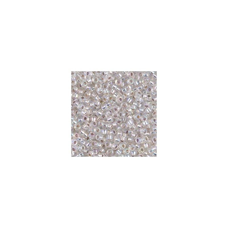 Miyuki Round Beads 8/0 Crystal AB Silver Lined - 8g