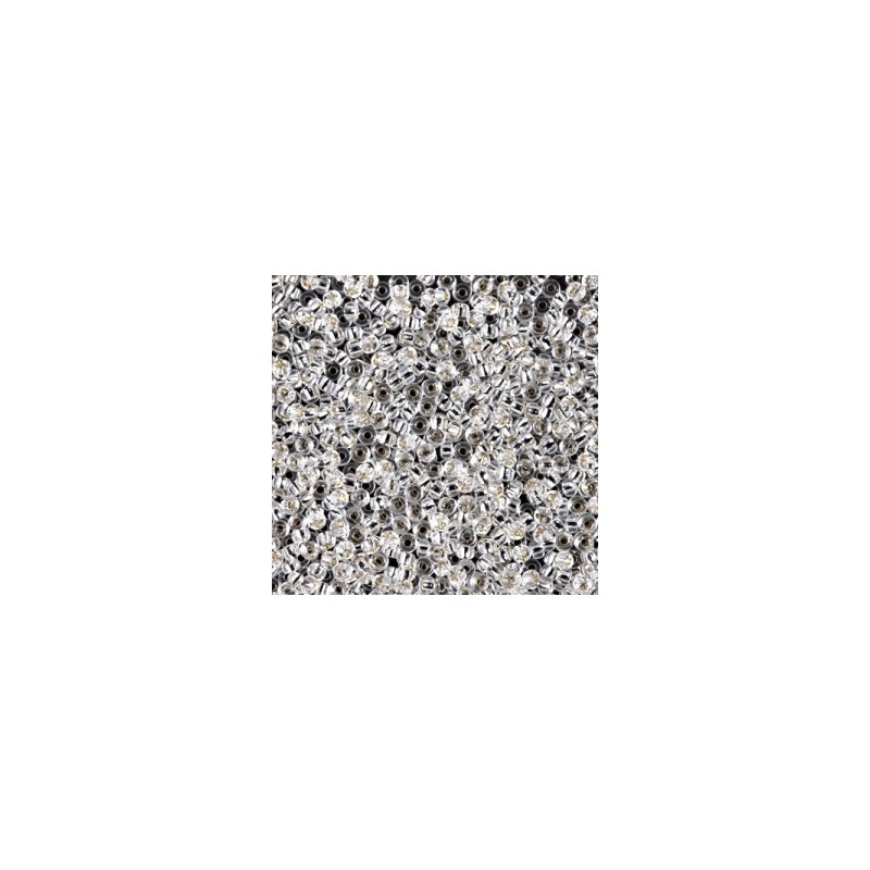 Miyuki Round Beads 15/0 Crystal Silver Line - 8g