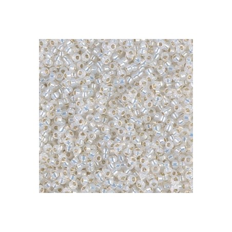 Miyuki Round Beads 15/0 White Opal Silver Lined - 8g