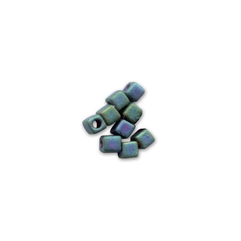 MIYUKI Square 1.8mm Blue Green Iris Metallic Mat - 10g MIYUKI Square 1.8mm Blue Green Iris Metallic Mat - 10g