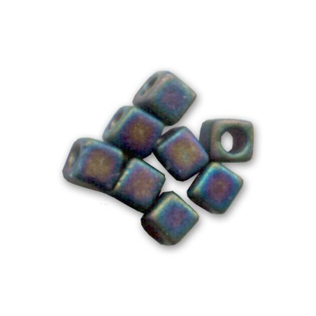 MIYUKI Square 1.8mm Frosted Opaque Black Mat AB - 10g