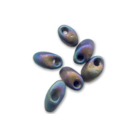 MIYUKI Long Magatama 4x7mm Black AB Mat - 10g