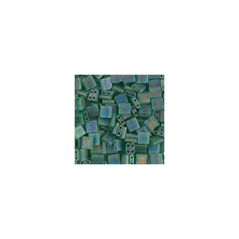 MIYUKI Tila Beads - Transparent Green AB Mat - 10g