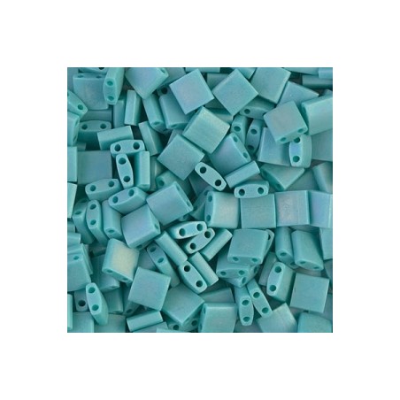 MIYUKI Tila Beads - Opaque Turquoise Green AB Mat - 10g