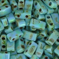 MIYUKI Half Tila - Opaque Turquoise Blue Picasso - 10g