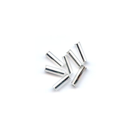 PRECIOSA Bugle 6mm Crystal Silver Lined - 20g