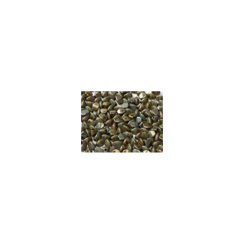 PINCH Beads (POHANKA) 5x3mm Chalk White Blue Luster - 10g
