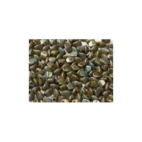 PINCH Beads (POHANKA) 5x3mm Chalk White Blue Luster - 10g